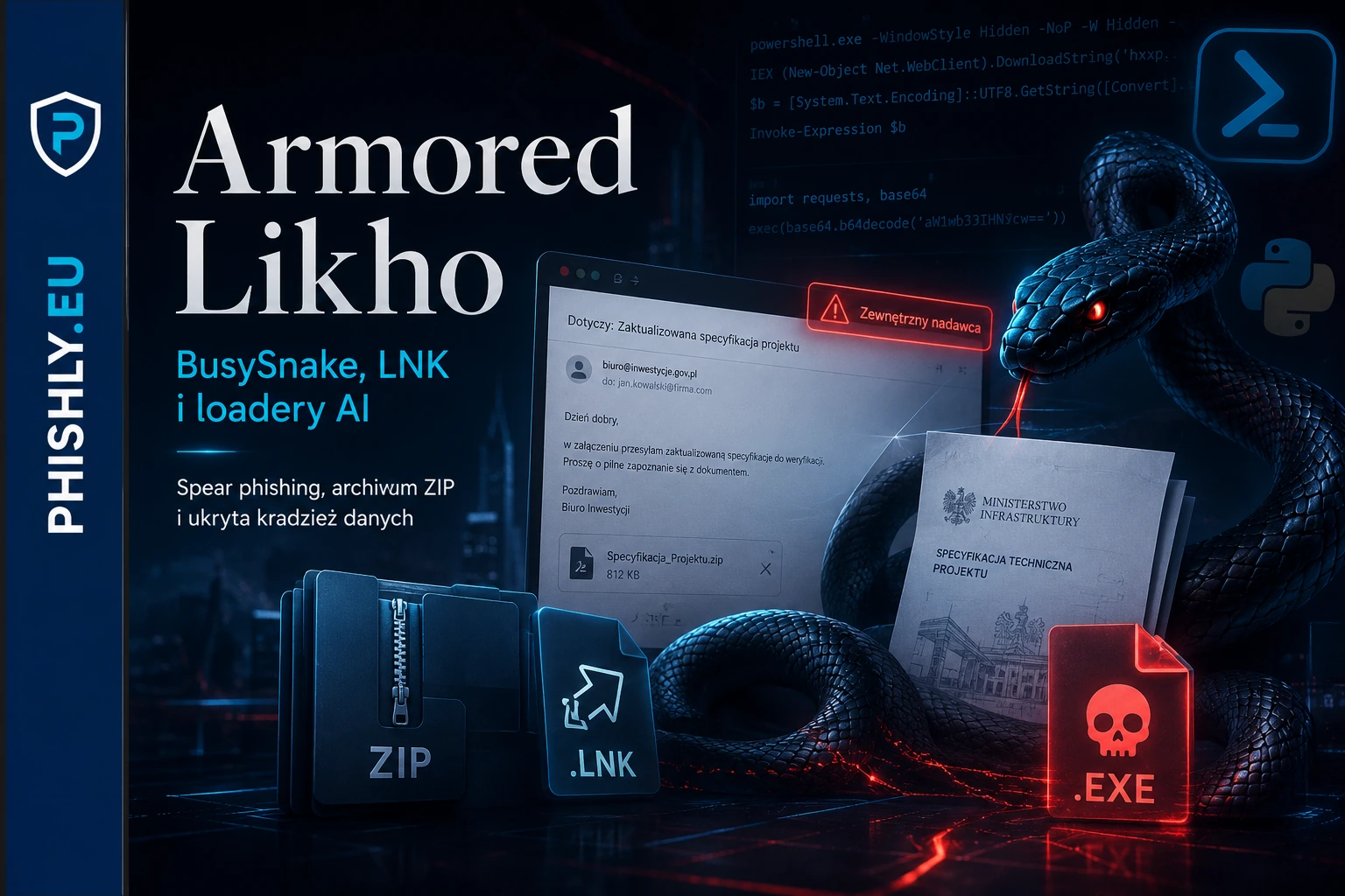 Armored Likho: phishing z BusySnake i loaderami AI
