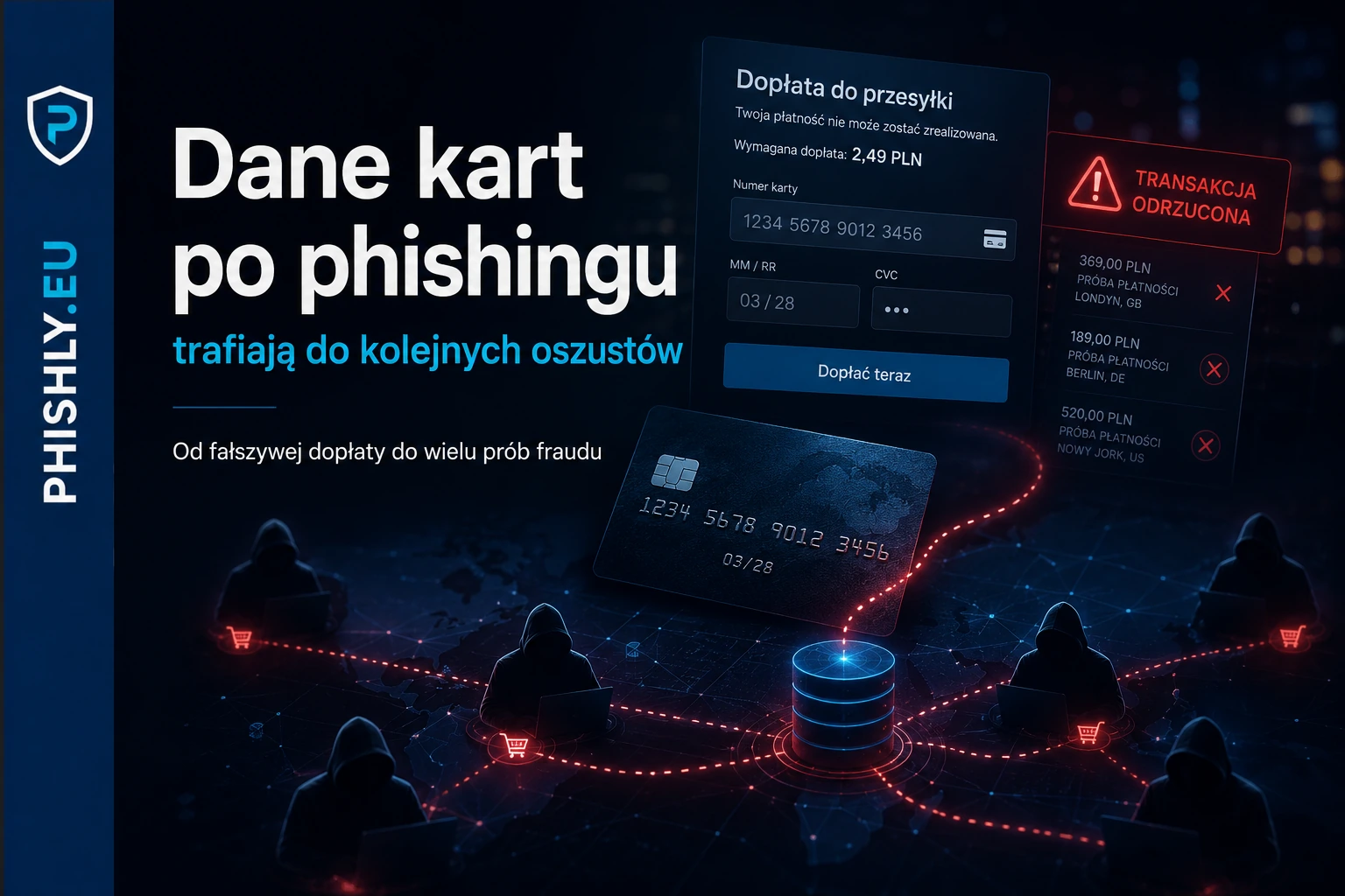 Dane kart z phishingu trafiają do kolejnych oszustów