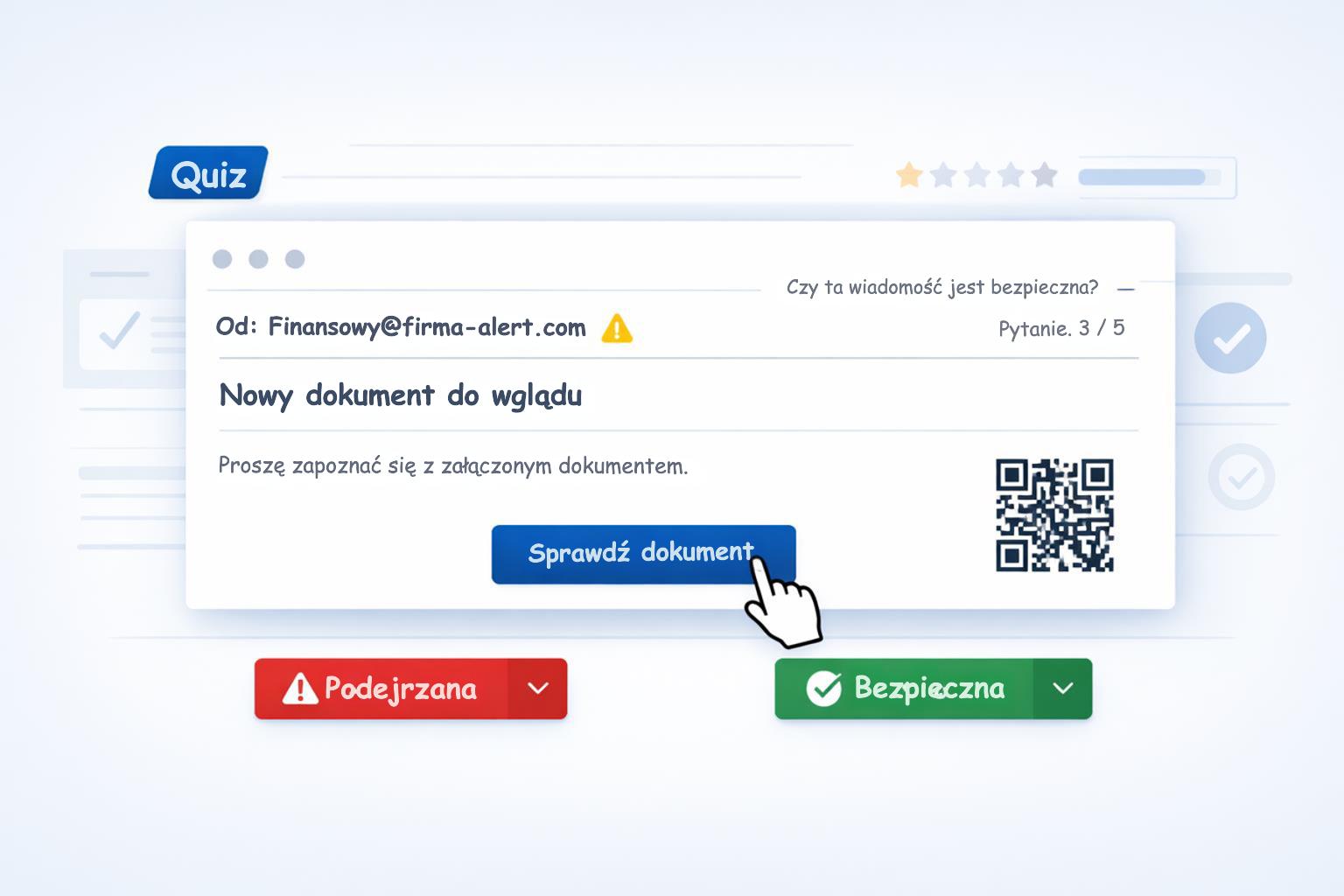 Quiz phishingowy. Sprawdź, czy rozpoznasz fałszywy e-mail, SMS i QR